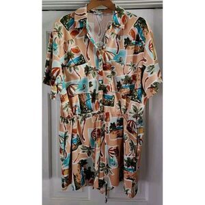 Label Of Love ROMPER Australia Tropical Coastal Print Vacation‎ Drawstring Waist